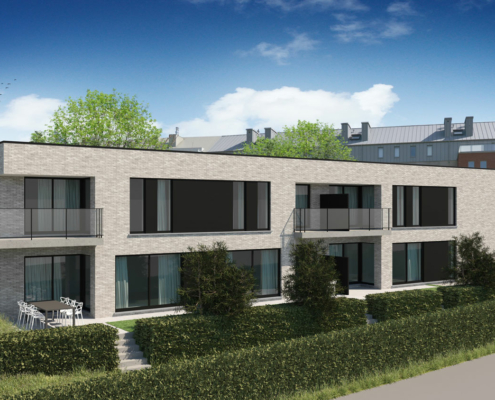 Render voorkant hedendaags-moderne residentie