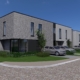 Render zijkant strakke halfopen nieuwbouwwoning