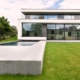 Achterkant strakke renovatie woning in Dilbeek