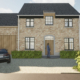 Render voorgevel authentieke landelijke woning in Roosdaal